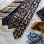 Les cravates de son defunt mari, que la veuve m'a confié pour créer des coussins