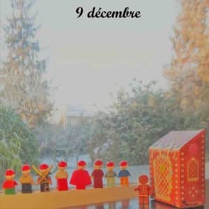9 décembre, il a neigé à Saint Leu et un bonhomme en pain d'epice est apparu avec sa maison