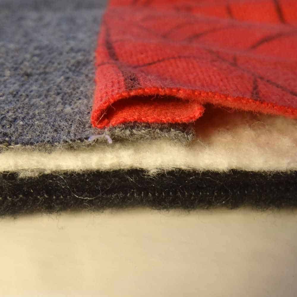 Les trois couches qui seront iés par le matelassage ou le quilting