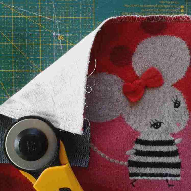 Carré pour patchwork, tricot doublé