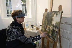 Martine Martin, restauration de tableaux. Chez Repatchit pour les JEMA 2017. Photo : twelve-photography.fr