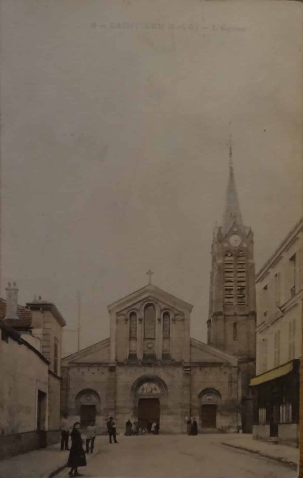 Eglise Saint-Gilles de Saint-Leu, carte postale ancienne