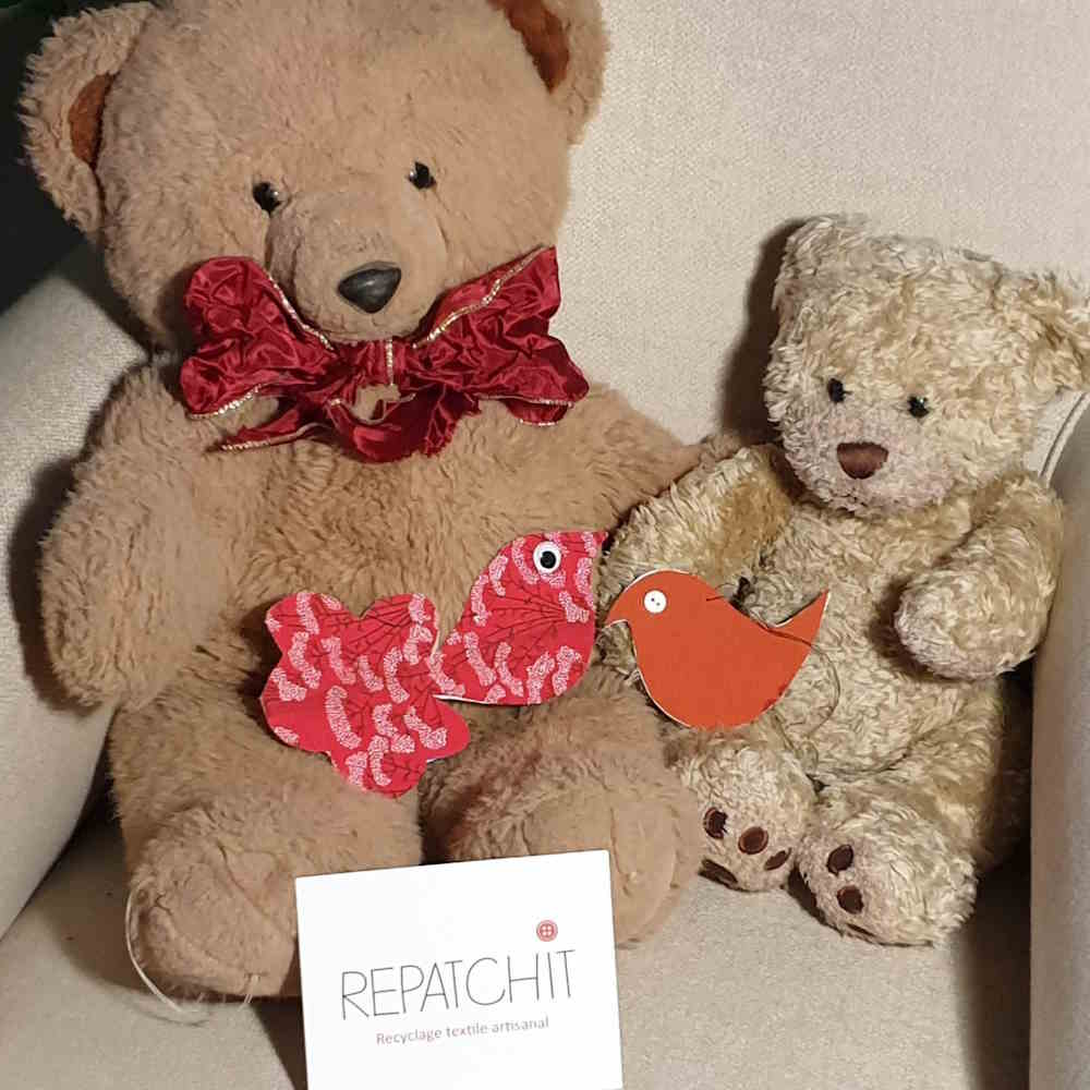 DIY textiles recyclés oiseaux de Noël