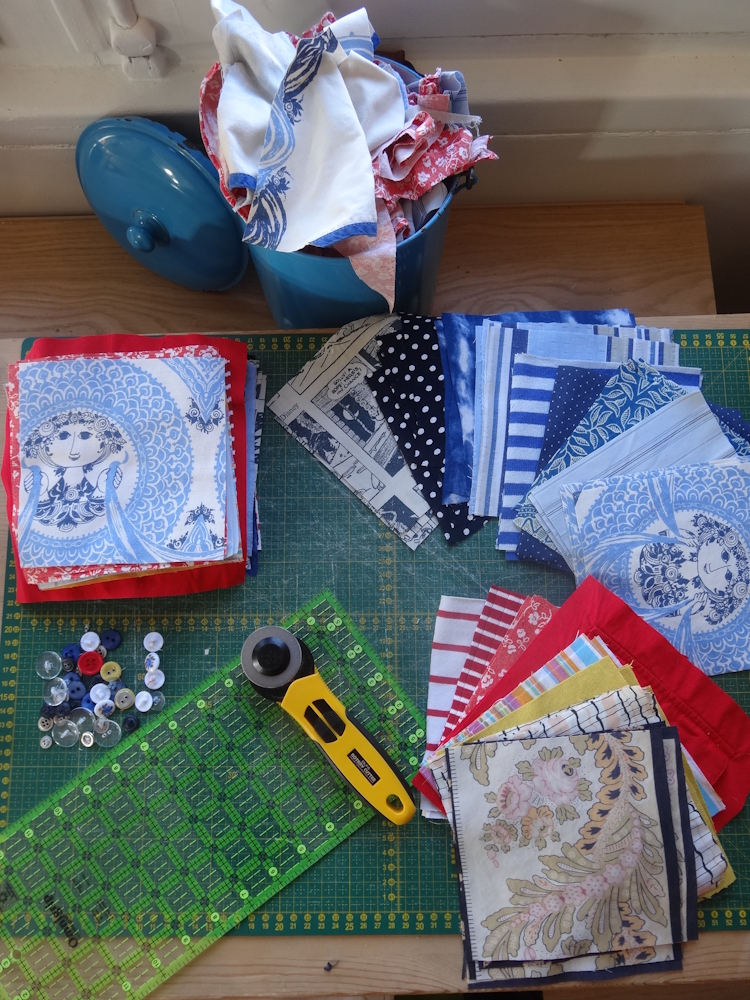 Carrés de tissus pour patchwork