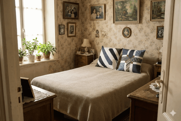 Lit avec coussins à cravates